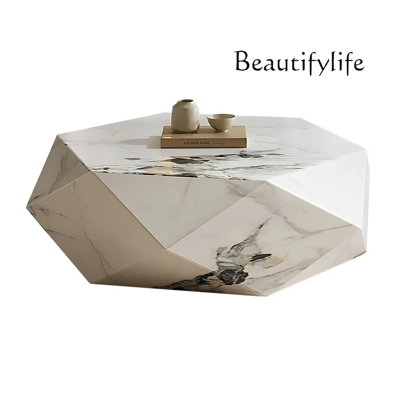 

vV Living room special-shaped rock slab coffee table household small apartment irregular polygon modern simple side table