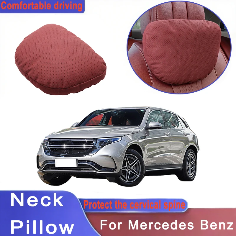 

Car Headrest Neck Support Seat Lumbar Cushion Neck Pillow For Mercedes Benz AMG Smart W205 C300 W203 W206 W108 W124 W126 W140