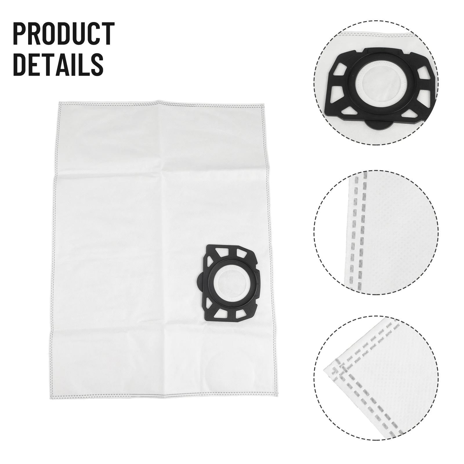 5pcs Dust Bags For Karcher  2.863-314.0 KFI 357 KA 40 WD2 Plus WD3 WD3s SE4001 SE4002Robot Vacuum Cleaner Household Parts