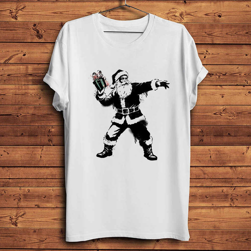 Christmas Gift Thrower Santa Claus Funny Xmas T-shirt,homme Casual Short Sleeve TShirt Unisex Tee,Breathable Print No-cracking