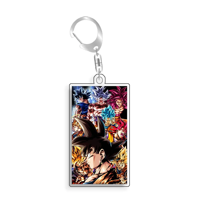 For Dragon Ball Son Goku Super Saiyan God Super Saiyan Warriors Acrylic Selfmade Cartoon Anime Keychain Pendant Toy Gift 5cm