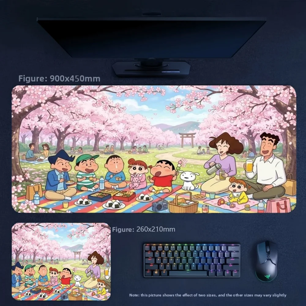Animation Crayon Shin-chan Leather Non-slip Leather Mouse Pad Office Fashion Animation High Value Large Size 90x45cmTable Mat