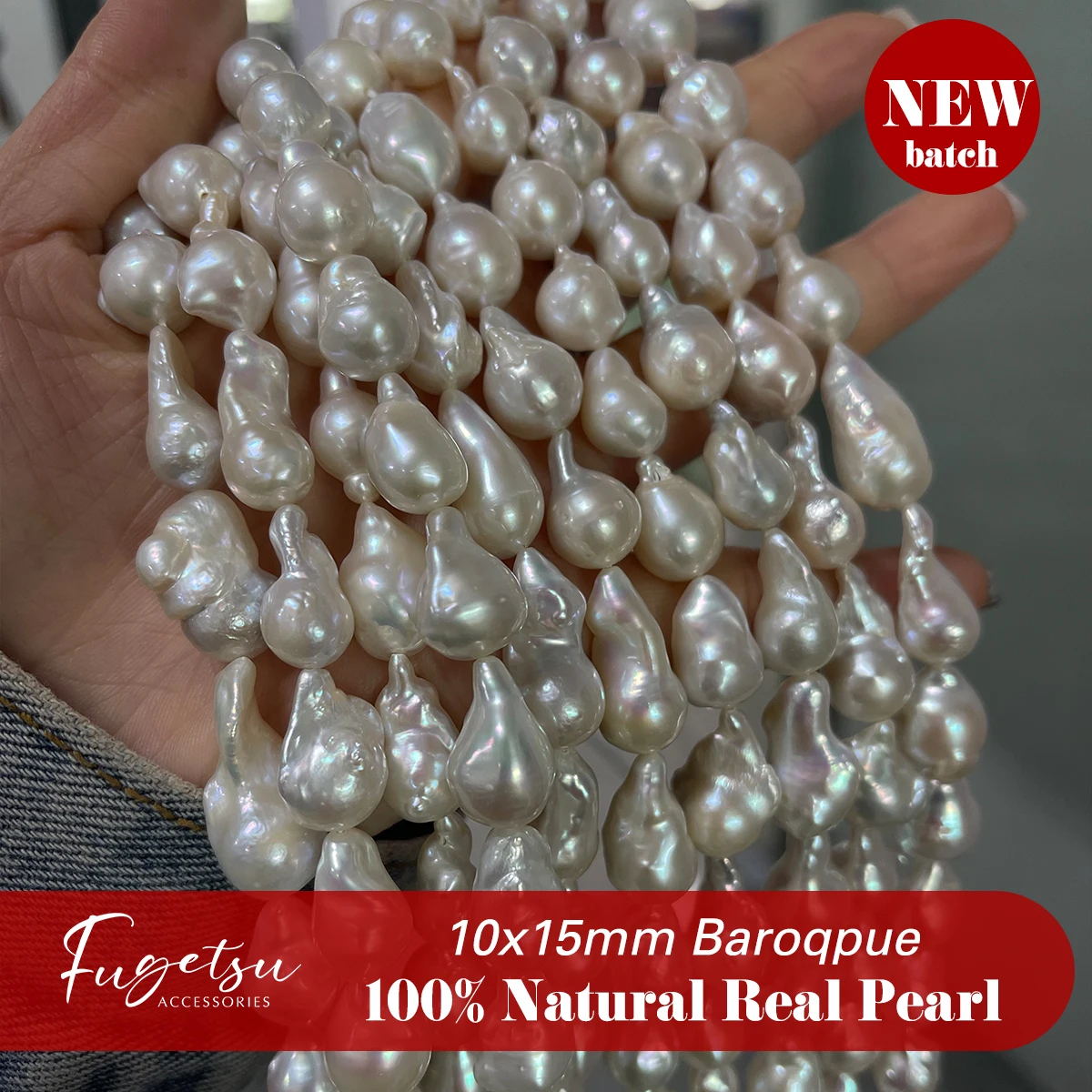 

5A Baroque Natural Freshwater Pearl High Quality Big Fish Tail Bead Charms for DIY Women Men Necklace Jewelry Making Accessories