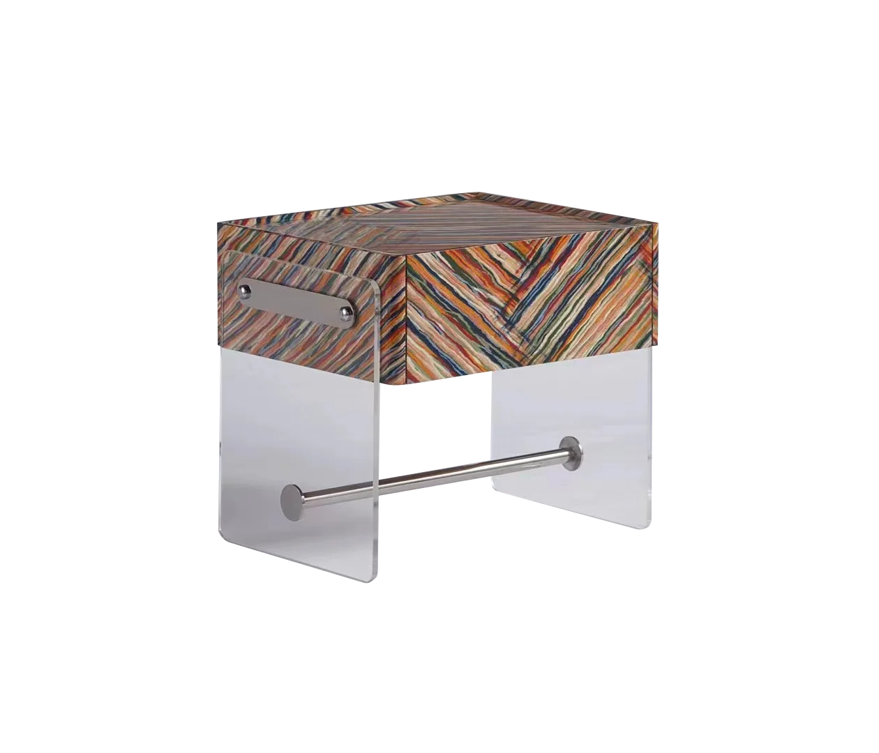 Bedside table Light luxury simple modern high-end artistic acrylic storage cabinet Creative bedside storage cabinet Side cabinet