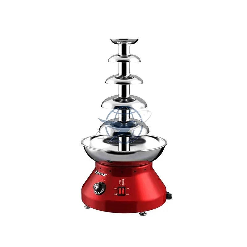 Five-layer commercial chocolate fountain machine, cafeteria hotel event party, chocolate dough heating waterfall machine