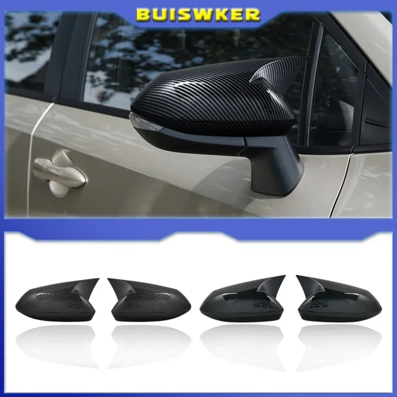 

Rearview Mirror Cover Cap Carbon Fiber Look Black For Toyota Corolla 2019 2020