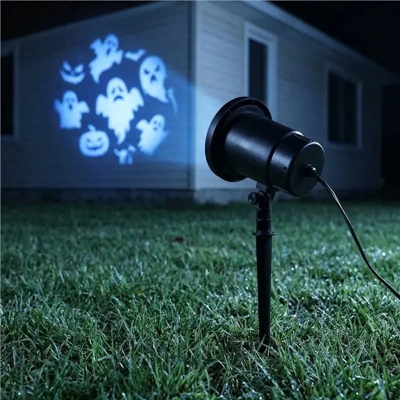 ABNM Halloween Outdoor Projector Light Ghost Projection Lamp For Yard Garden US PLUG