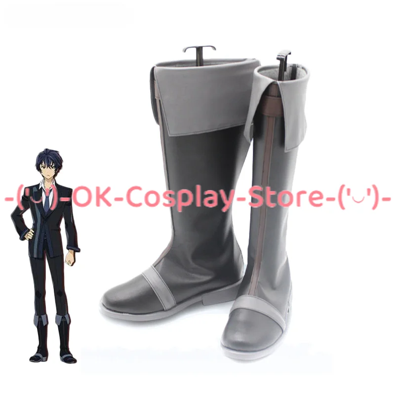 Satomi Rentaro Cosplay Shoes Anime Black Bullet Cosplay Prop PU Leather Shoe Halloween Carnival Boot Custom Made