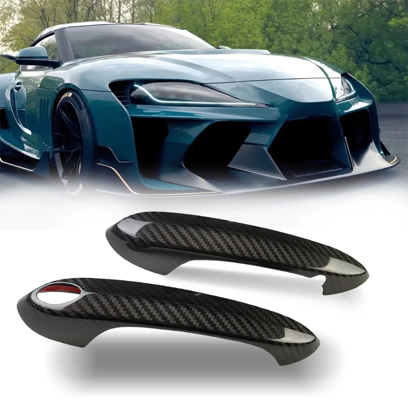 

tantan For Toyota Supra J29 A90 A91 Carbon Fiber Car Door Handle Cover Trim Sport Roadster Custom Glue Sticker Other Accessories