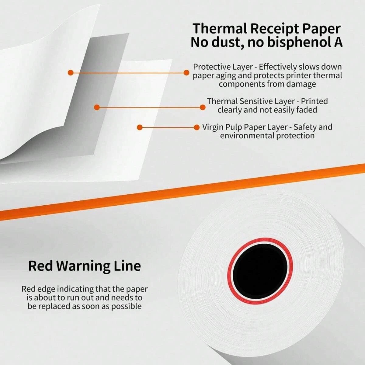 Thermal Paper Receipt Rolls Paper Fits All Credit Card Receipt Paper Thermal Receipt Paper Fits All Mini Thermal POS Printer