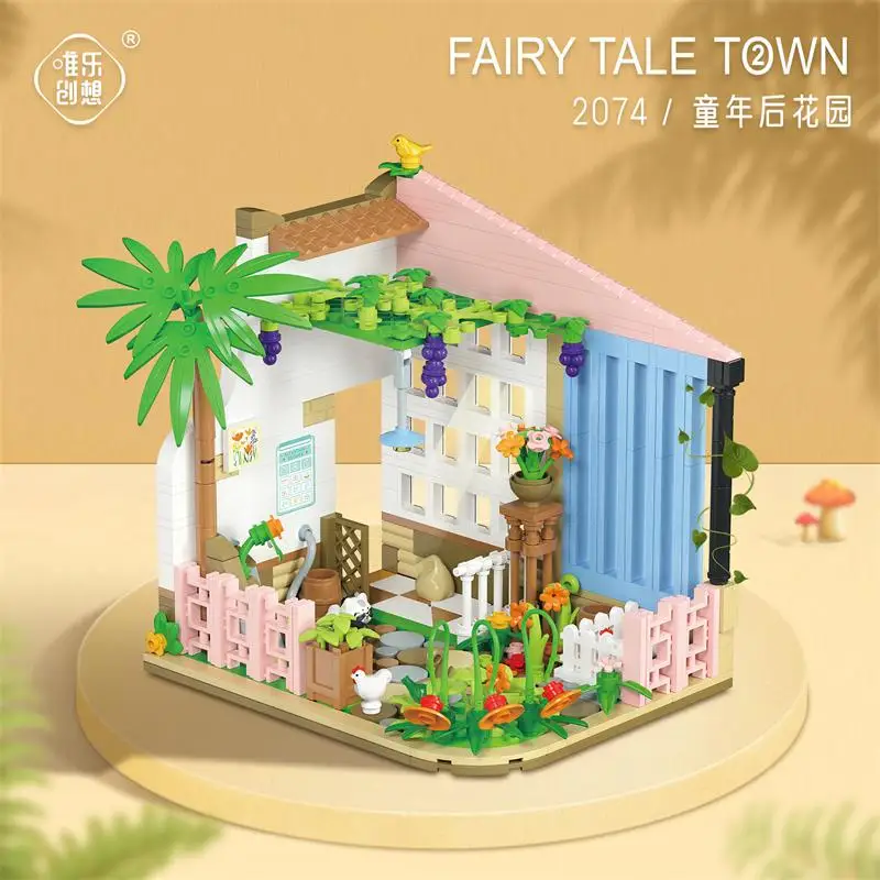 Mooie Bloem Huis Sprookje Stad Bouwstenen DIY Educatief Speelgoed Brinquedos Bricks Geschenken Nieuwjaar Meisje Aanwezig YZ