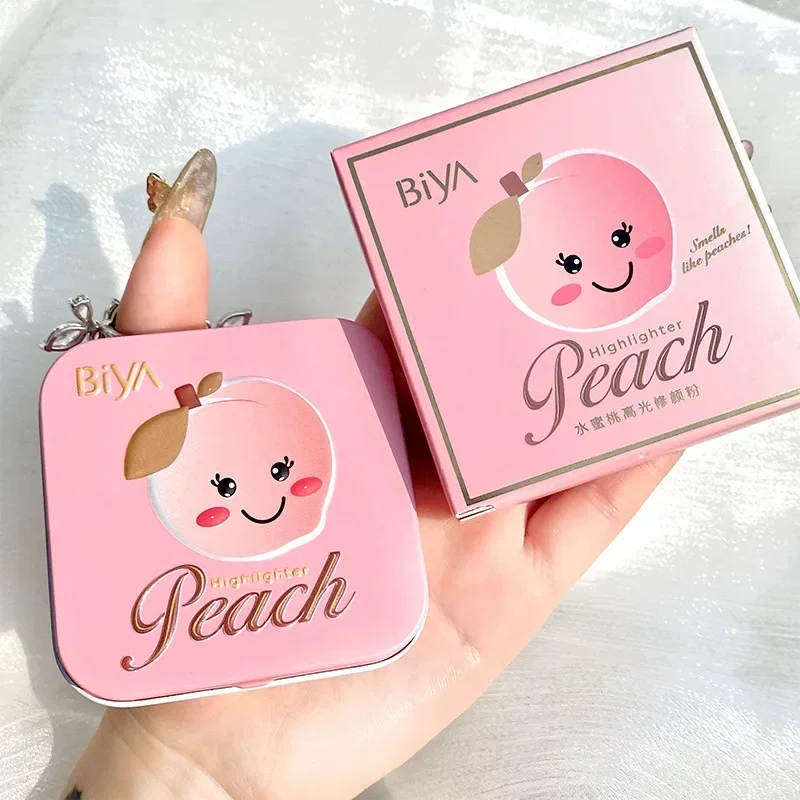 Peach Highlight Powder Diamond Glitter Pearlescent Face Contour 3D Brighten Mashed Potatoes Trimming Natural Color Korean Makeup