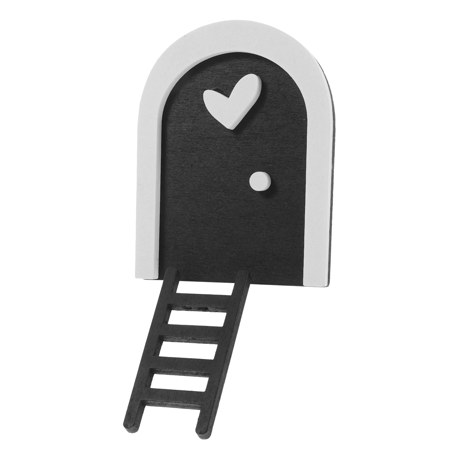 

2 Pcs Mini Wood Door Wooden Furniture Ladder Dollhouse Decoration Micro L Outdoor Space Transform Wooden Decor