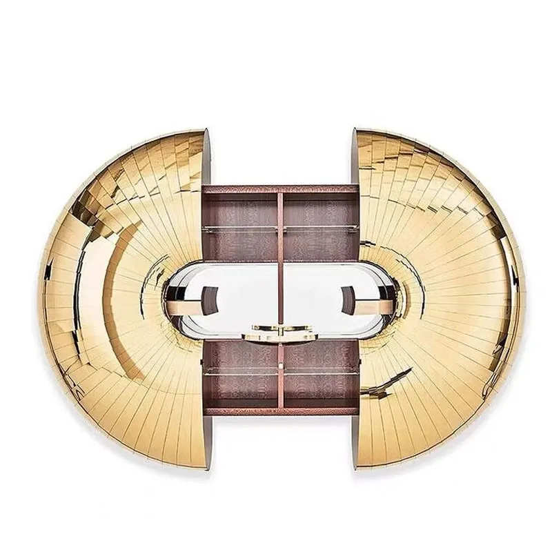 

Light luxury sea urchin wall-mounted wine cabinet, high-end creative metal retractable solid wood locker