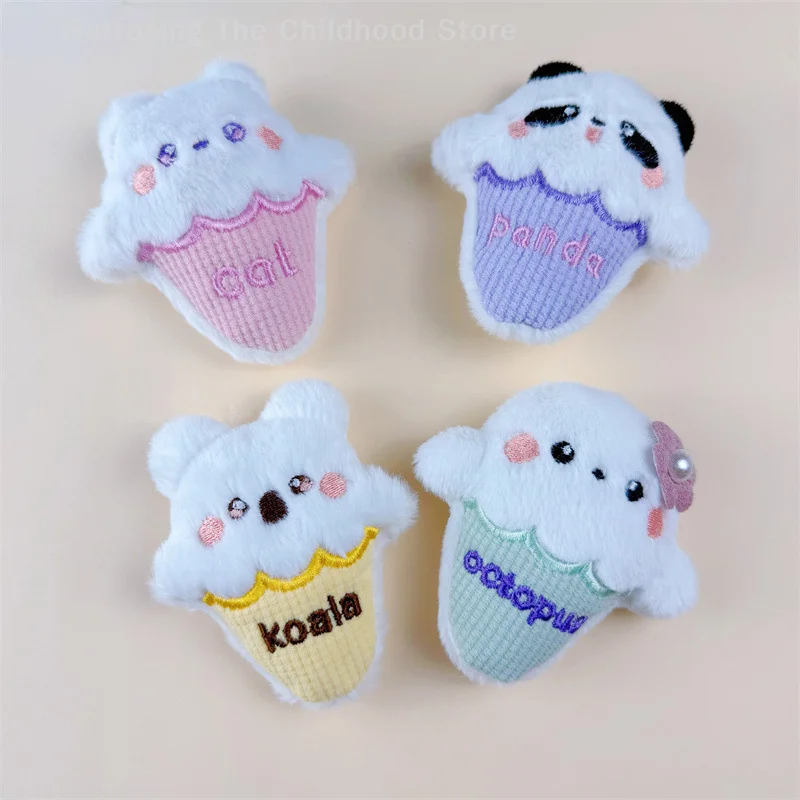 Porte-clés cône de crème glacée en peluche de dessin animé, pendentif mignon à la mode pour femmes et filles, sacs à dos, accessoires de décoration, cadeaux