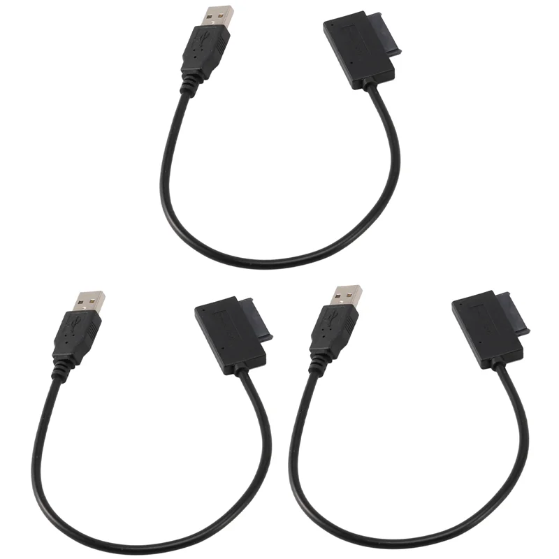 B27B 3X USB 2.0 To Mini Sata II 7+6 13Pin Adapter Converter Cable For Laptop CD/DVD ROM Slimline Drive