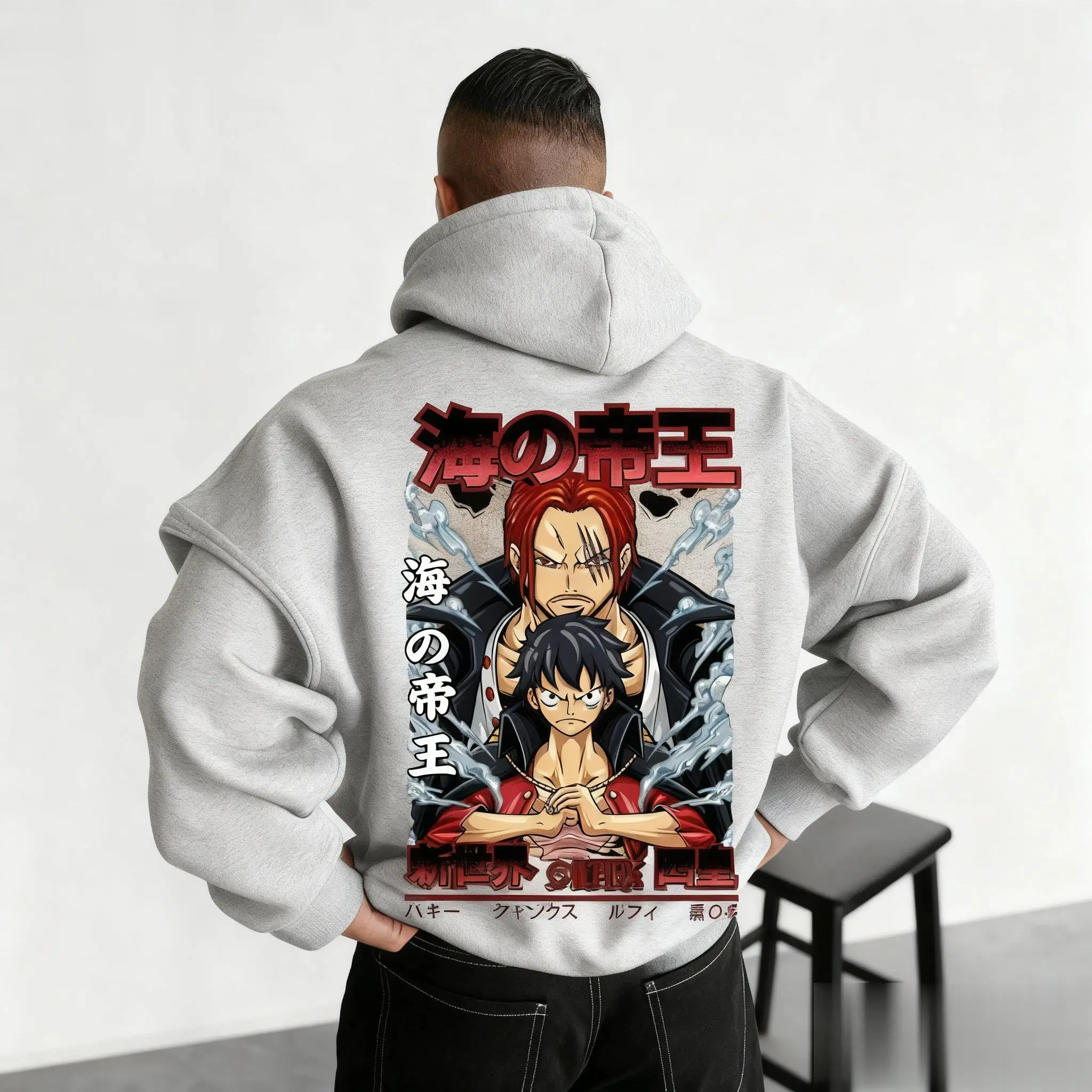 

Oversized Vintage One Piece Anime Print Hoodie Men Women Graphic Pullover Sweatshirt Streetwear Casual New Autumn Trendy Y2k Top