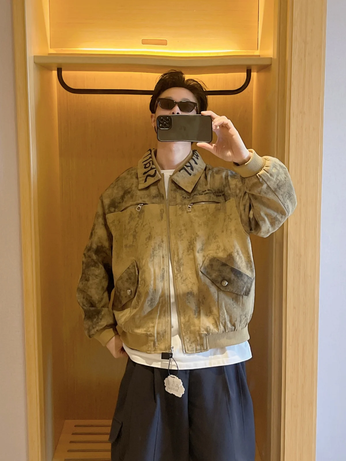 

Американская джинсовая куртка с талией в стиле ретро, свободная верхняя одежда, модная брендовая весенняя новинка, молодежное повседневное длинное пальто со светом