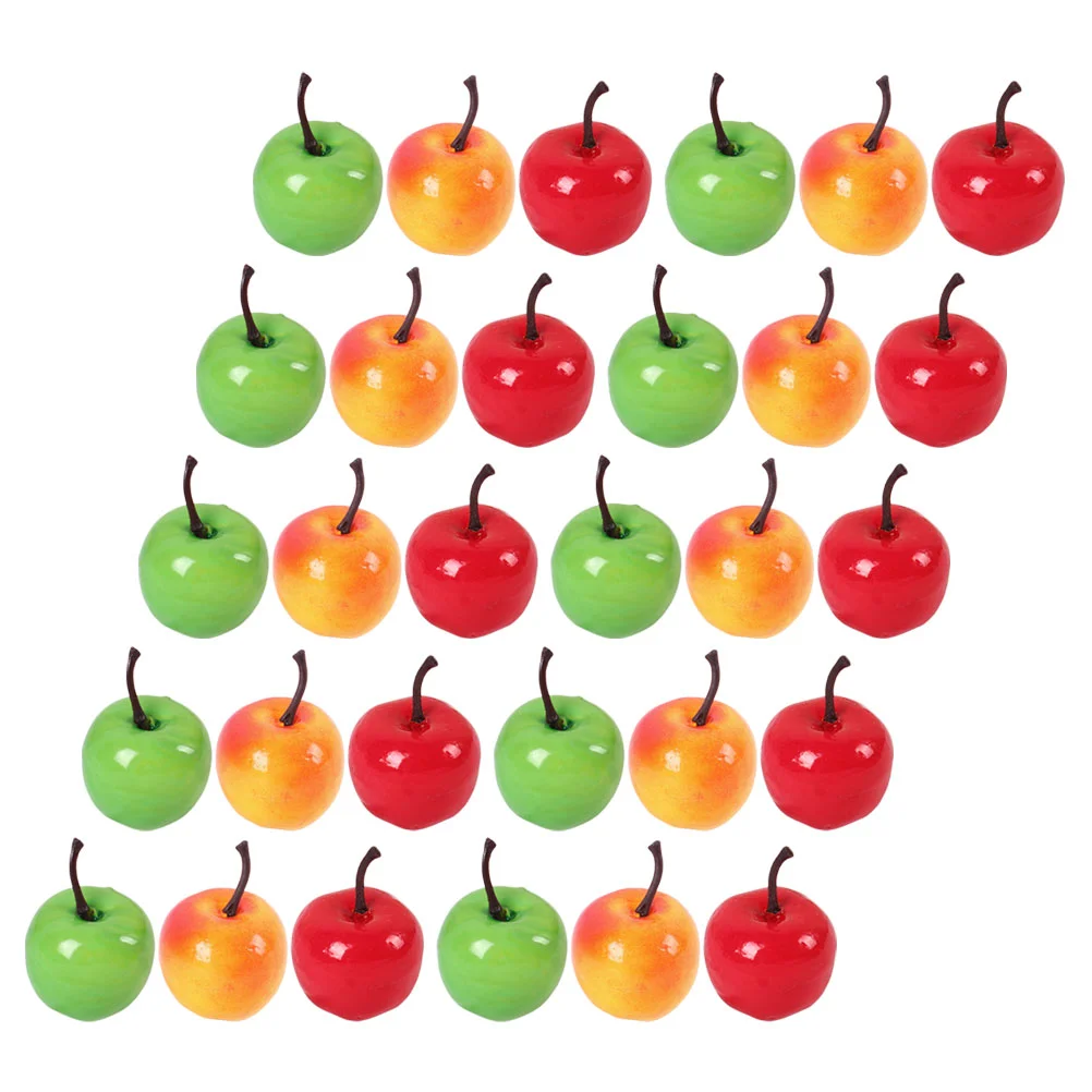 30 Pcs Artificial Fruit Basket Electric Shoot Fake Toy House Photo Prop Miniature Fruits Model