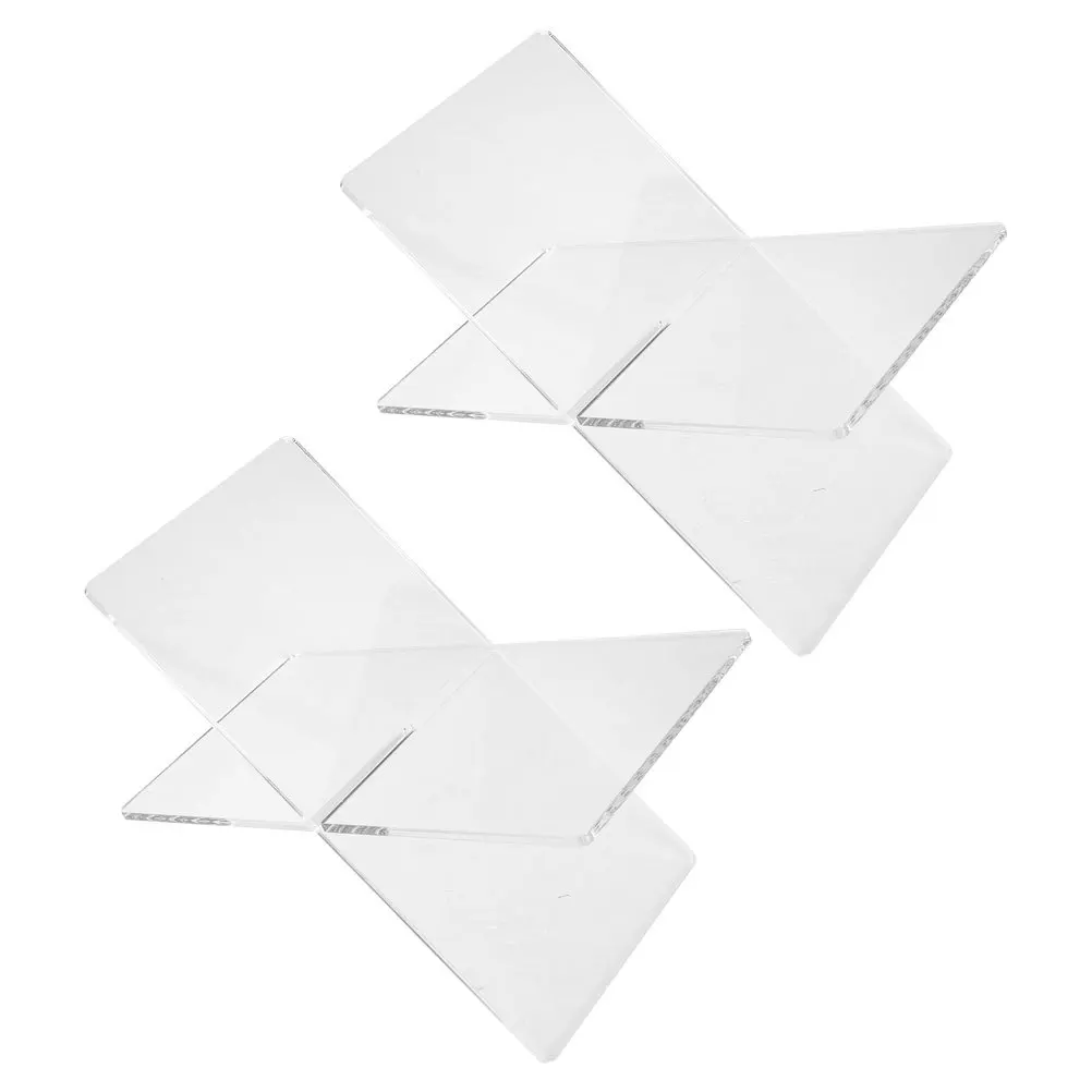 2 قطعة حامل كتب أكريليك X شكل حامل كتب قاعدة ثابتة حامل القراءة رف شاشة لسطح المكتب للكتب وصفات الوثائق #6