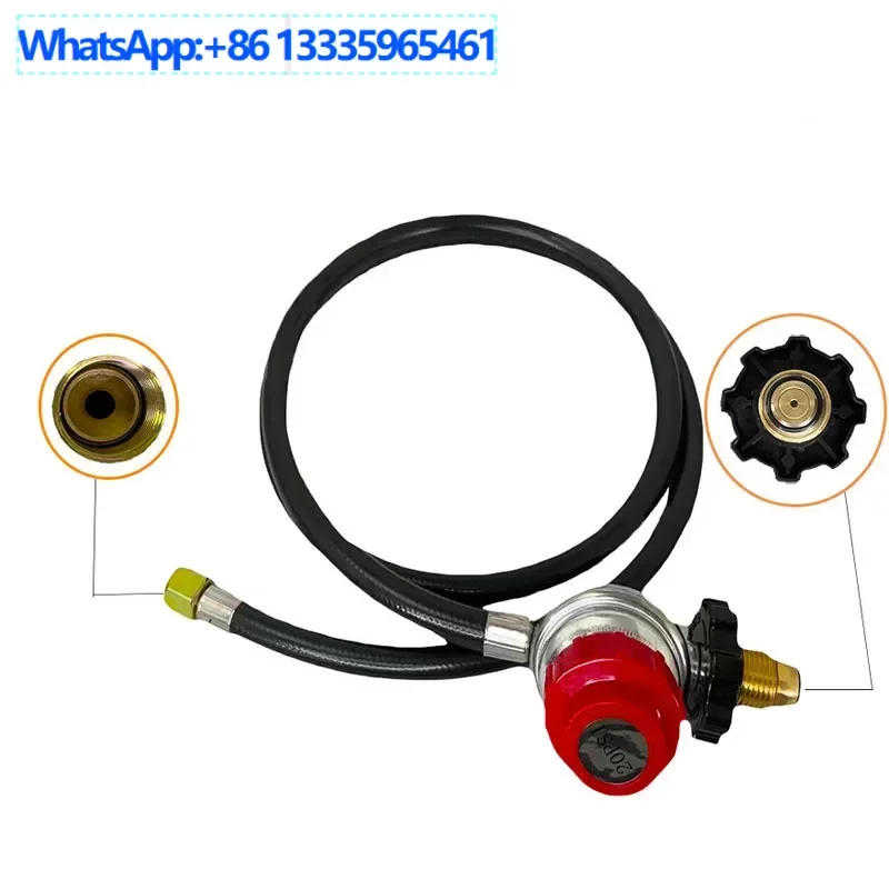 

2 шт., 4 фута, североамериканский POL, клапан высокого давления, пропан, 0-20 фунтов на квадратный дюйм, регулируемый газовый горшок для индейки, редукционный клапан, труба 3/8 дюйма