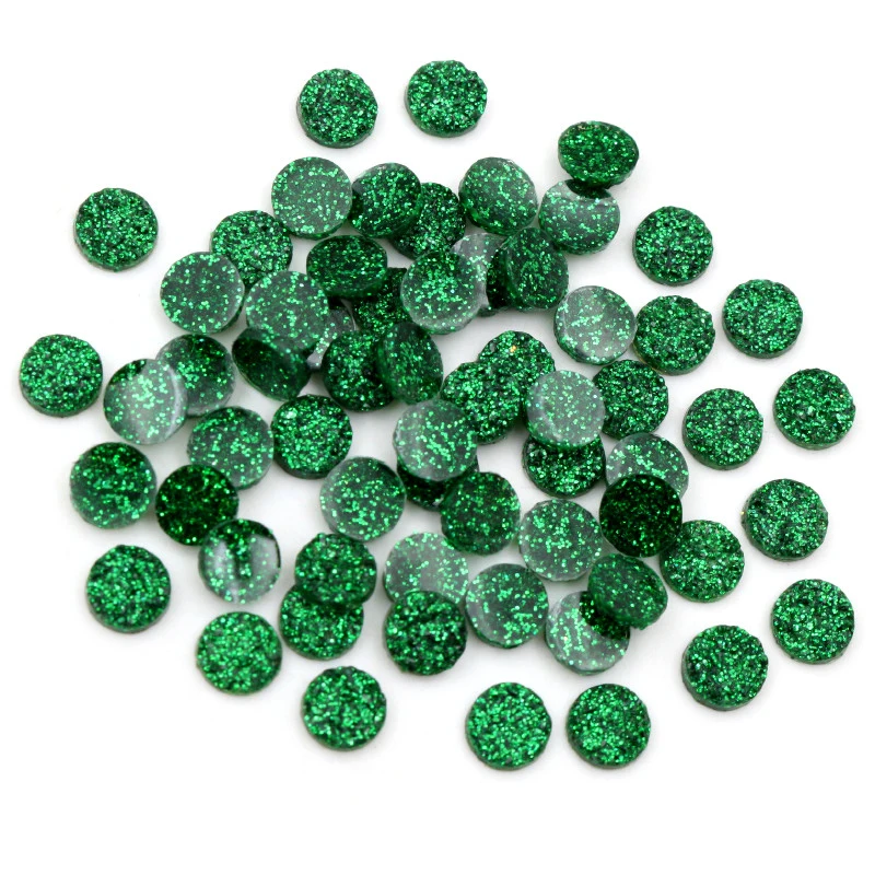 6mm 40pcs/Lot New Fashion Mix AB Colors Natural ore Style Flat back Resin Cabochons For Bracelet Earrings accessories