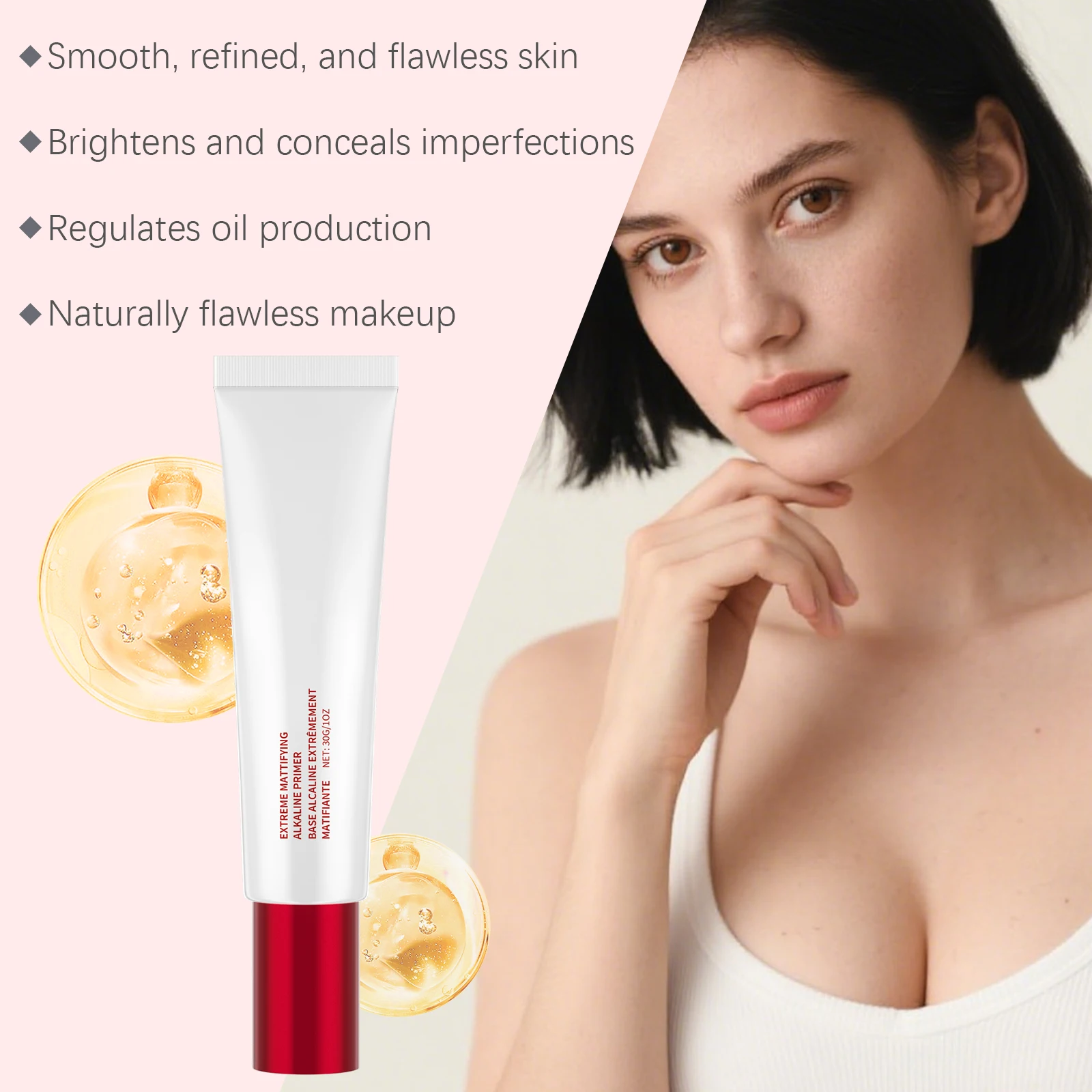 برايمر مطفي للقهوة ناعم لتفتيح البشرة وخفيف الوزن ومنعش وترطيب عميق للوجه للمكياج وتقليل المسام 30 جرام