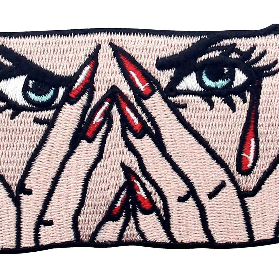 Embird Badge Embroidered The Angry Crying Woman Sew On Handmade 3D Applique Iron Mini Patches