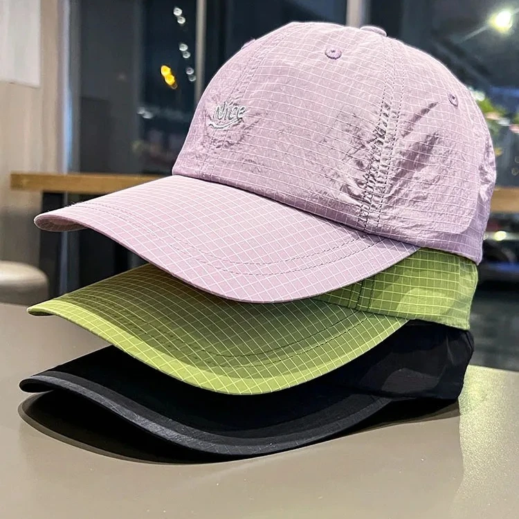 

Women Men Plaid Breathable Baseball Cap Outdoor Quick-drying Thin Sun Cap Summer Sports Running Baseball Cap Gorras De Béisbol