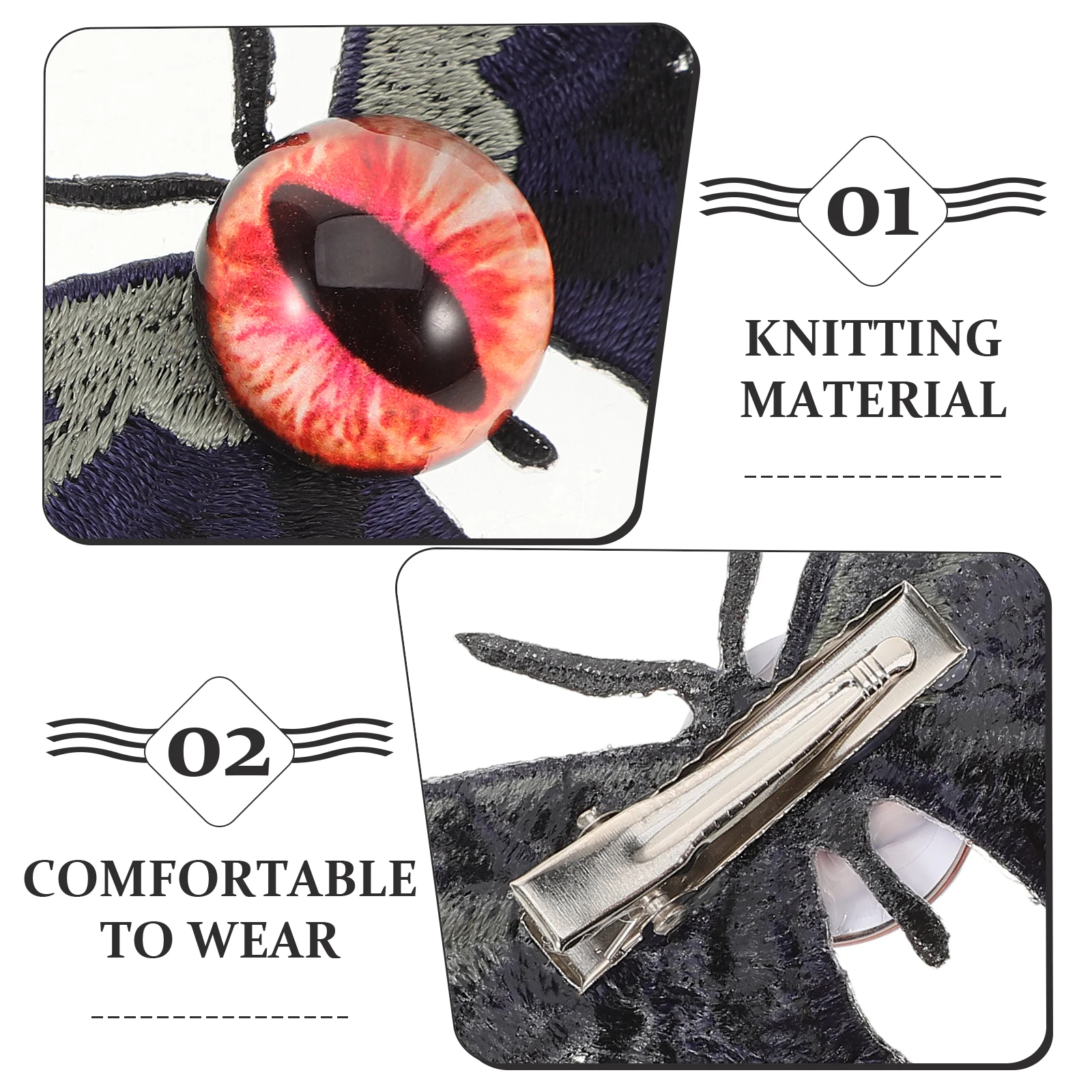

Eyeball Clip Halloween Themed Party Barrette Costume Accessory For Girls Women Thin Styling Decorative