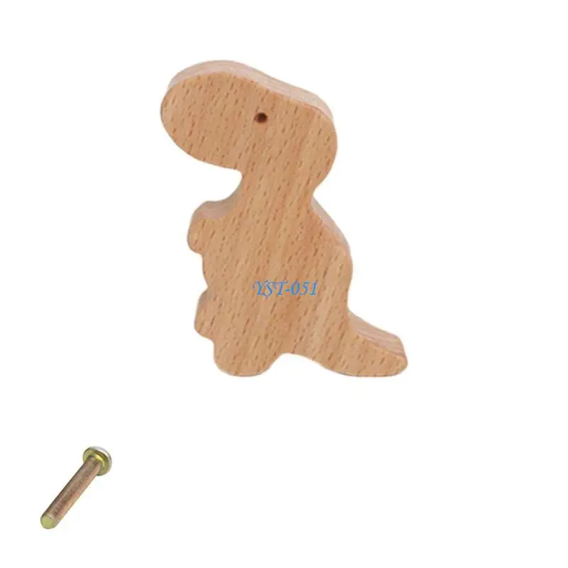 E15A Children Room Furniture Handle Dressers Knob Natural Cabinet Door Handle Dinosaur Wardrobes Pulls Hardware