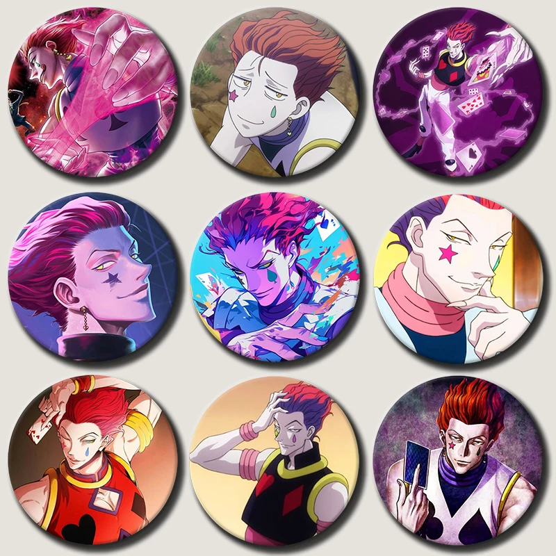 

58mm Anime Character Hisoka Soft Button Pin Cartoon role Hisoka Brooch Creative Badge for Backpack Clothes Decoration Gift