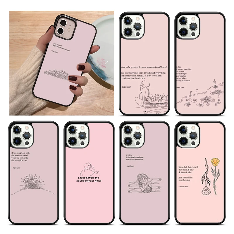 جماليات أنيقة الحد الأدنى قصائد غطاء جراب هاتف آيفون 17 الهواء 15 برو ماكس 16 زائد 14 11 12 13 #1