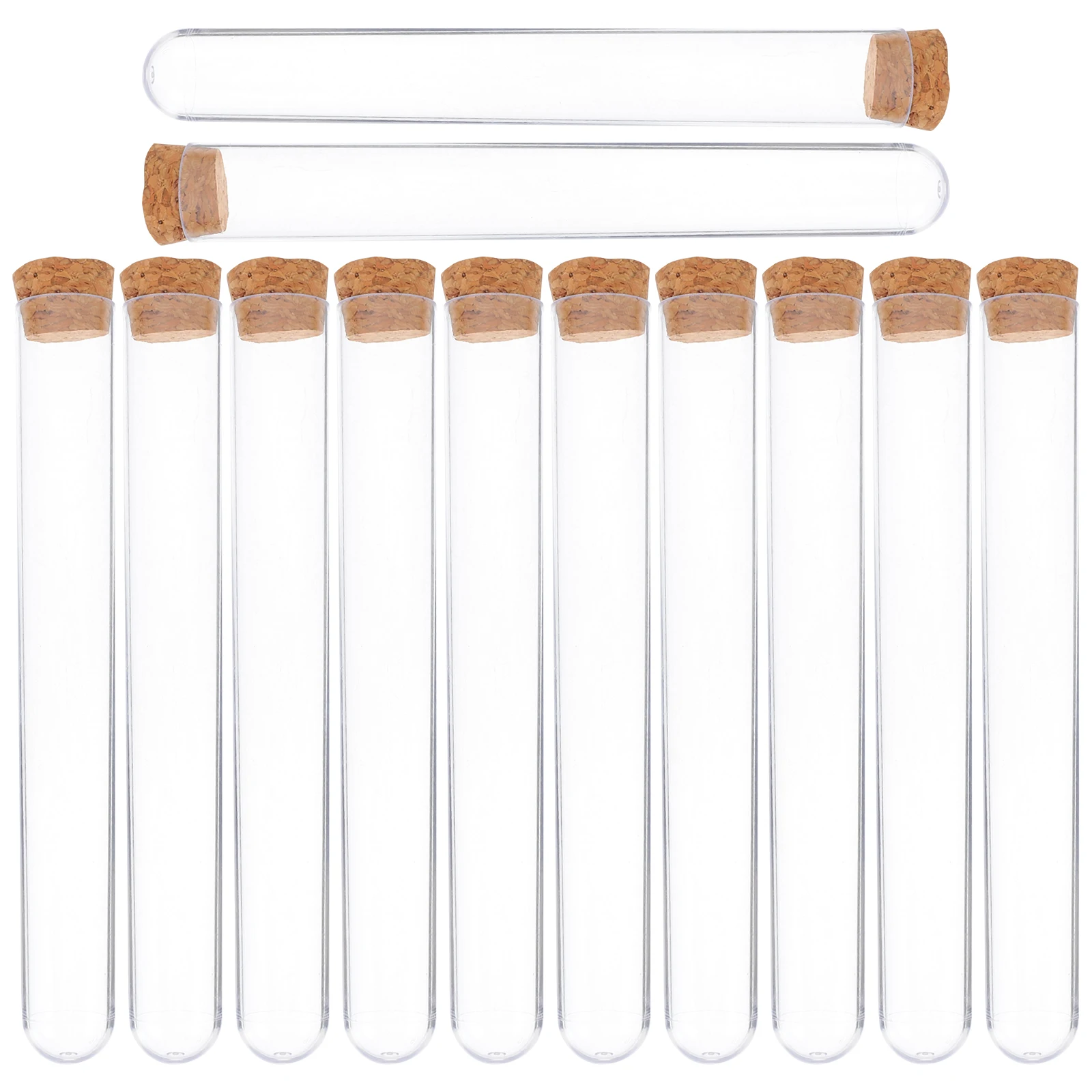 

25 Pcs Tube Tubes Mini Plastic with Cork Lid Stopper Short Lids Wedding