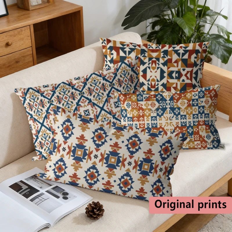 Bohemian Geometric Pillow Covers Suitable For Sofa Bedroom Car Pillow Cover Cushion Rectangular Back Cushion