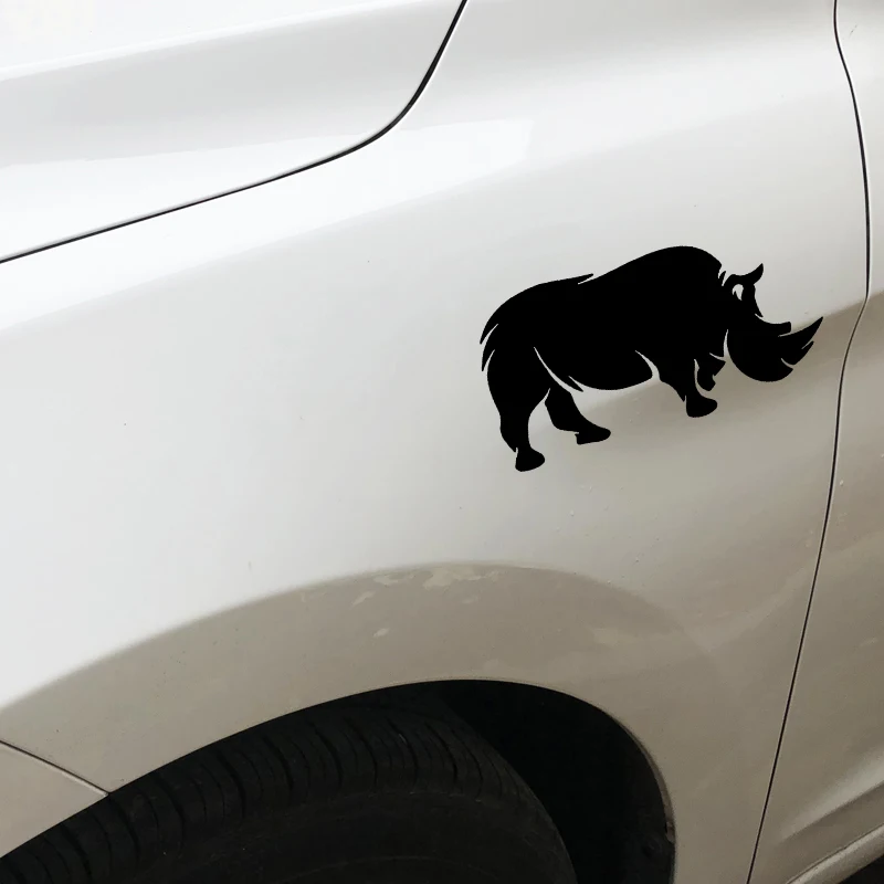 Fashion Strong Rhinoceros Silhouette Car Sticker Trunk Decor Decal To Cover Scratches Sunscreen Waterproof Car Accessories