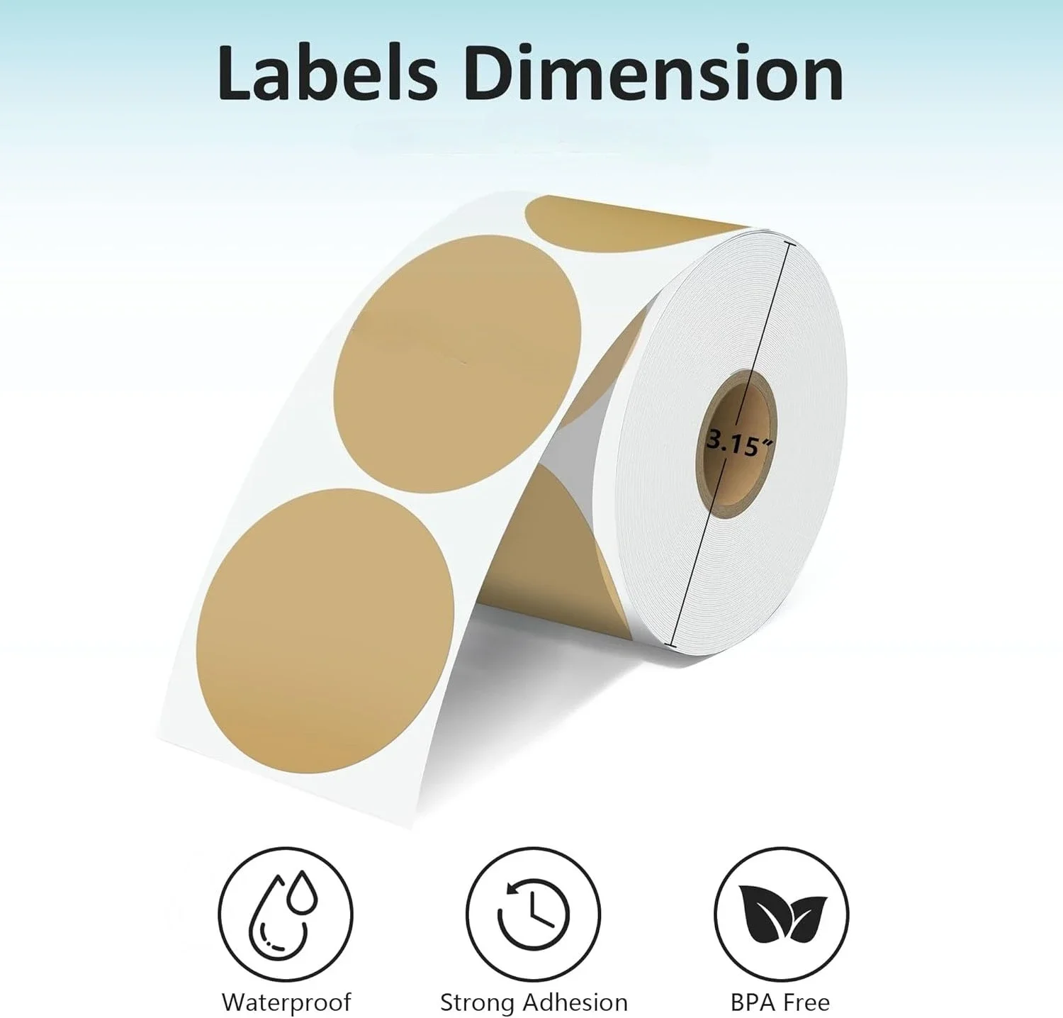 Thermoetiketten – Runde Thermodruckeretiketten, wasserfeste Thermodruckeraufkleber für Logo-Design, Preisschild, Adresse, QR-Code