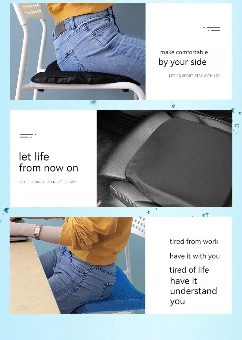Universelles Kühlgel-Autositzkissen - Atmungsaktive Wabenpolsterung mit Ergonomischer Unterstützung für Auto-, Büro- und Heimstühle – Detail 1
