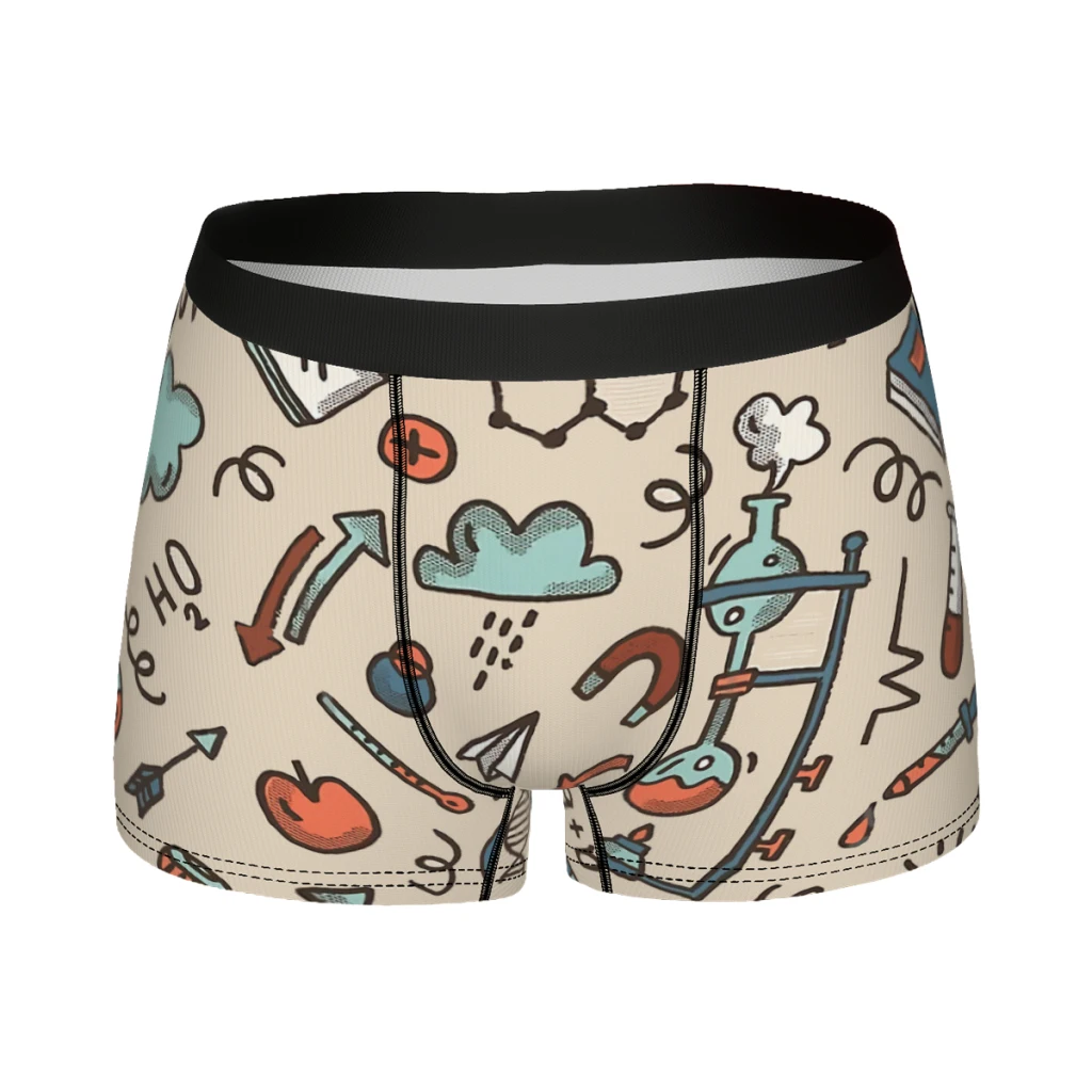 Amazing Science Vintage Chemistry Pattern Underpants Homme Panties Male Underwear Comfortable Shorts Boxer Briefs