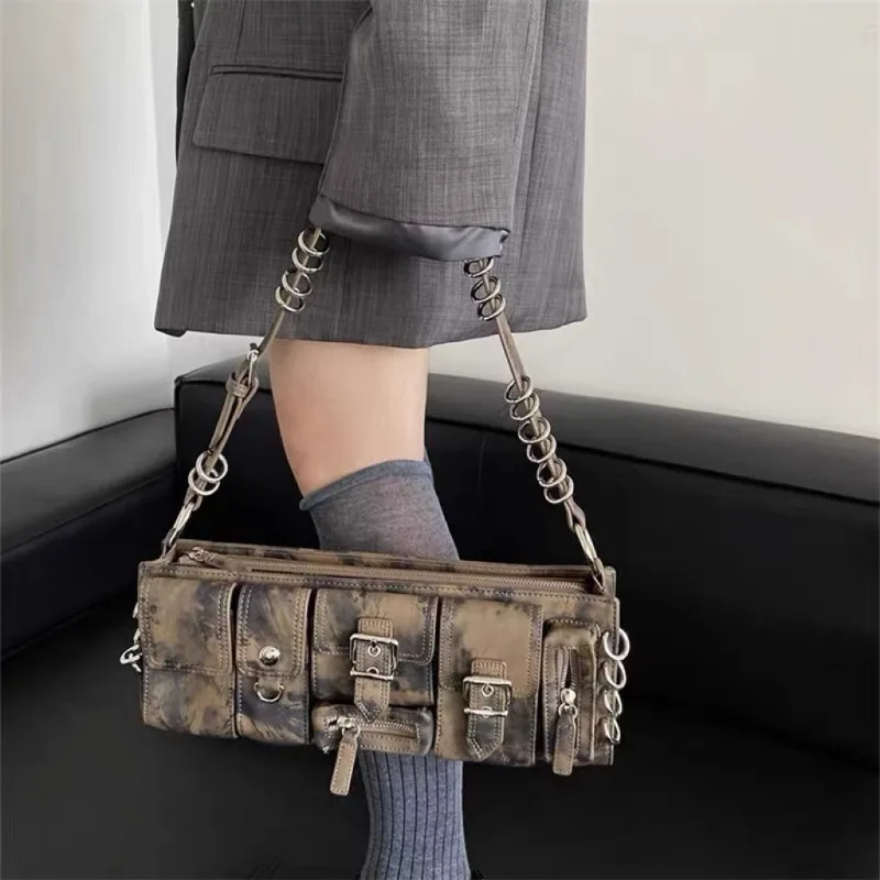 

2025 New Fashion Trandy Handbag Chic Designed Pockets PU Underarm Bags for Women Autumn All Match Cool Bolsos Mujer Сумка