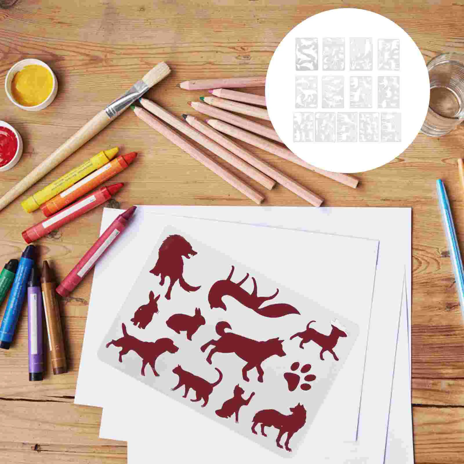 

13 Sheets Animal Cutout Template Stencils Drawing Children Watercolor Painting Templates Hollow The Pet