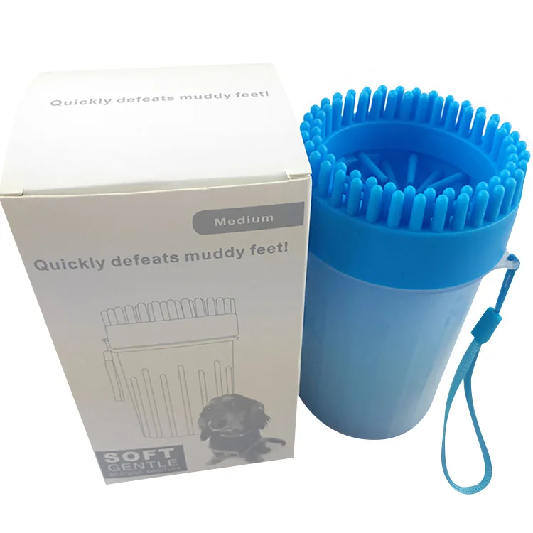 

Factory Price Durable Portable ABS Pet Leg Washing Cup Cat Dog Foot Cleaner Tool Pet Paw Washer with Two Cleaning Brushes