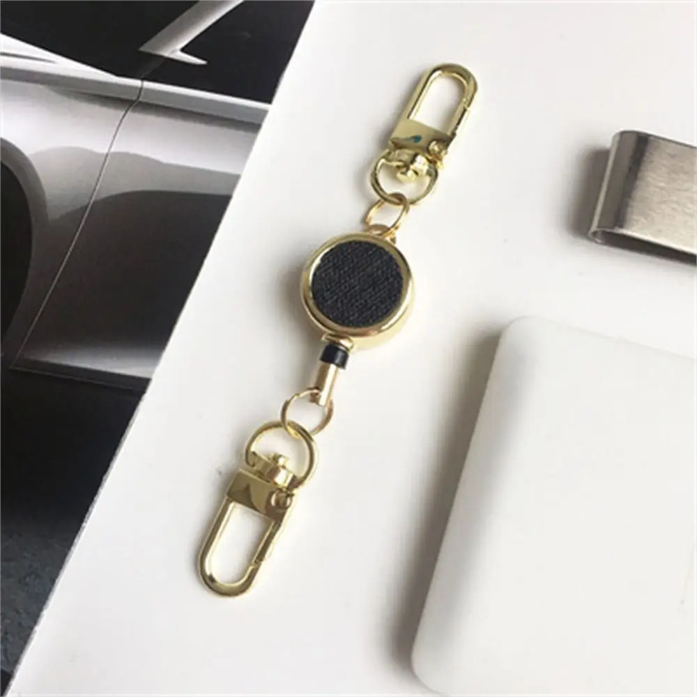 Extendable Retractable Badge Reel Easy Pull Buckle Anti Lost ID Lanyard Key Ring Chest Card Pull Keyring Metal Badge Holder