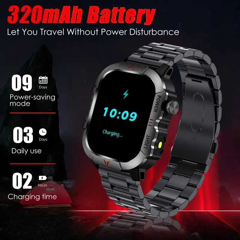 2025 nuevo reloj inteligente para deportes al aire libre con linterna LED pantalla de 2,01 pulgadas batería grande impermeable BT llamada reloj inteligente para Xiaomi