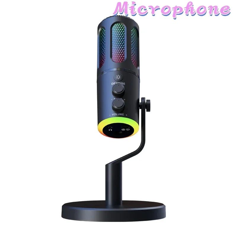 Micrófono condensador inalámbrico, equipo de grabación de estudio de grabación de Audio y vídeo portátil para cámara de PC, Podcast para juegos en vivo