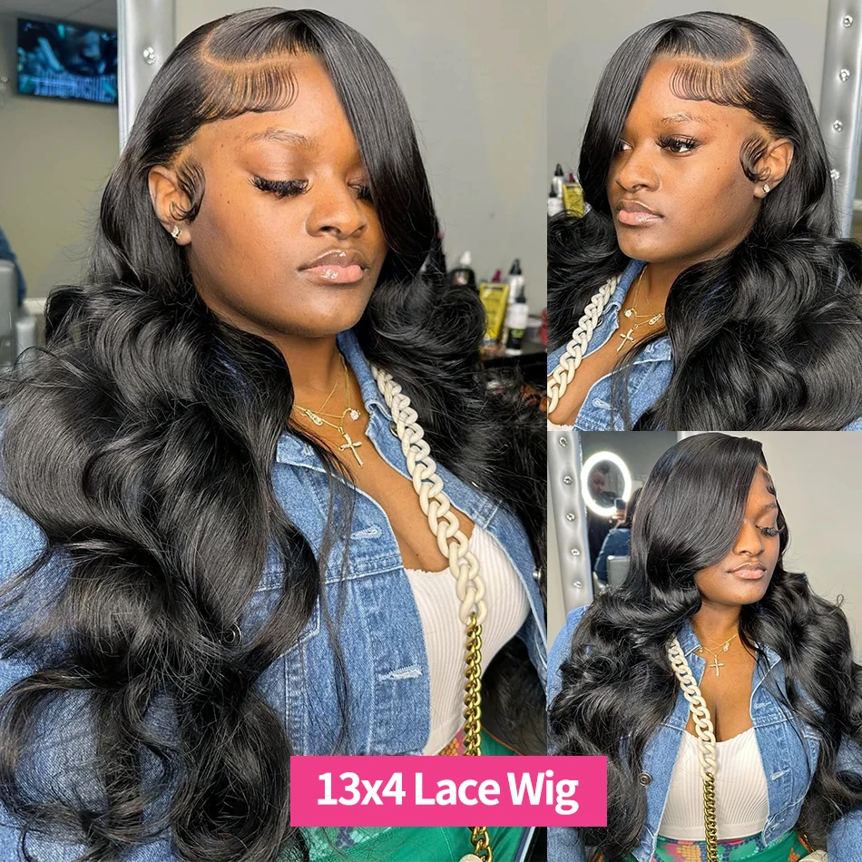 180% Natural Black Body Wave 13x6 HD Lace Frontal Wigs Wavy 18 38 Inch Lace Front Wig Glueless Preplucked For Women wig