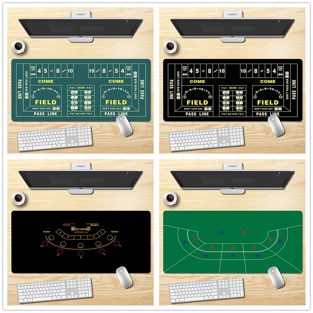 Large-sized Baccarat Craps Poker Tablecloth Desk Mat Anti-slip Durable Rubber Gaming Mats Surface Office Keyboard Mouse Pads