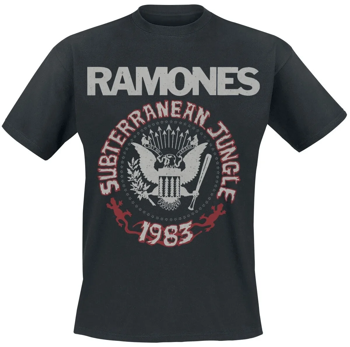 Ramones Vintage Presidential Seal T-Shirt, schwarze Baumwolle, Unisex Retro Punk Kurzarm-T-Shirt – Detail 7