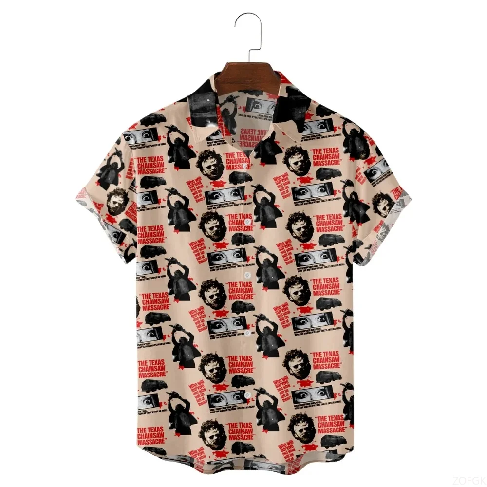 New Chainsaw Theme Shirts Men's Clothing Cool 3D Printed Loose Short Sleeve Tops Casual Streetwear image 4