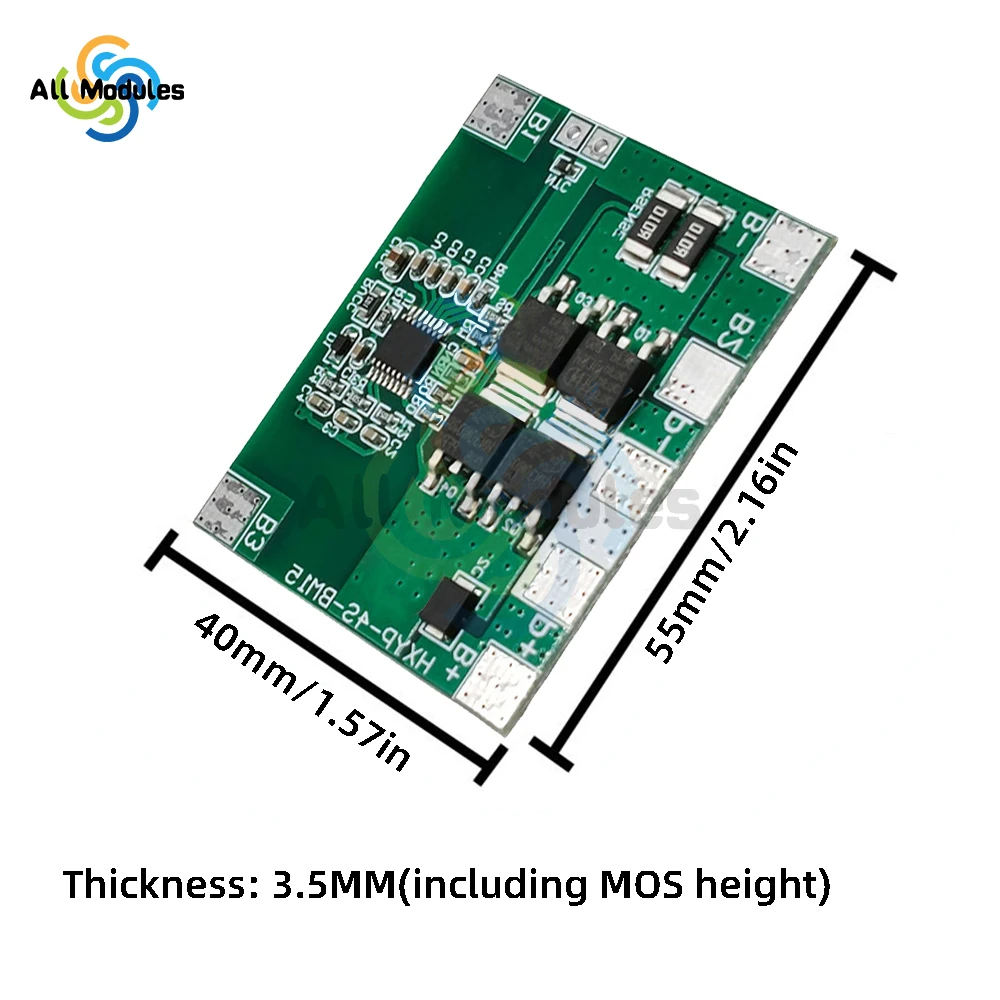 4S 14A 12.8V 18650 Lithium Iron Phosphate Protection Board LiFePO4 4S BMS Balancing Charging Circuit PCM 3PCS